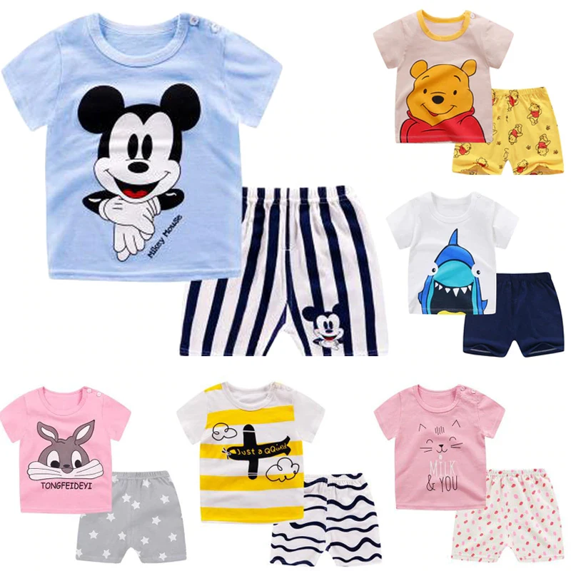 2020 брендовая летняя новая стильная детская одежда костюм Повседневная футболка +