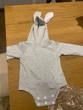 Mono de Pascua para recién nacido de 0 a 24 meses, mono de manga larga de Color sólido, oreja de conejo con capucha, mono de cola, novedad de 2020