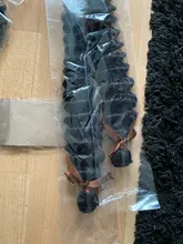 Mechones de pelo humano Remy con Perla Negra y ondas profundas, mechones de 30 pulgadas con cierre, 3 mechones