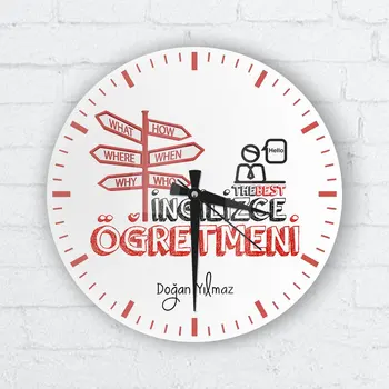 

Personalized English Teacher Glass Wall Clock