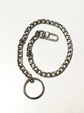 Llavero antipérdida metálico, llavero con mosquetón de 40cm para la cartera, para pantalones hípster, de estilo punk rock y hip hop, para hombres