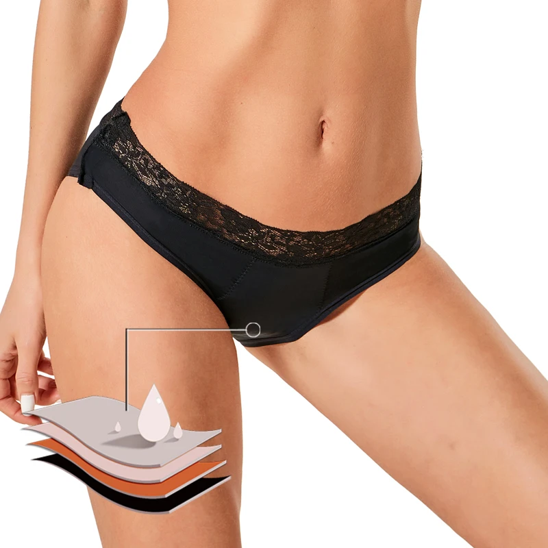 

Detachable Menstrual Panties 4-Layer Leak Proof Period Women Underwear Medium Flow Absorbent Breathable Briefs Dropshipping