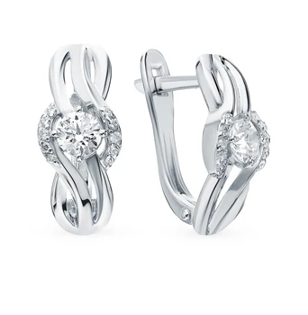 

Silver earrings with cubic zirconia sunlight sample 925
