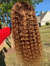 RuiYu 180 densidad 250 rizado de la onda de agua pelo peluca del pelo humano transparente de la onda de agua peluca con malla frontal T parte brasileño mojado y ondulado peluca