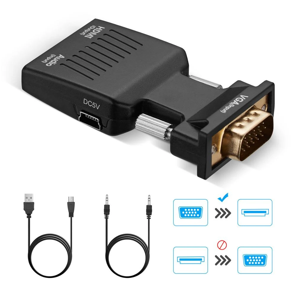 VGA de 1080P macho a hembra, convertidor de Audio de vídeo Digital a analógico para y tableta| | - AliExpress