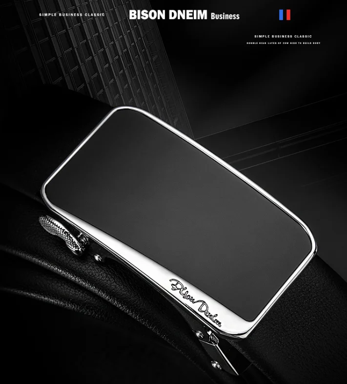Мужской кожаный ремень с автоматической пряжкой Bison Denim N71297