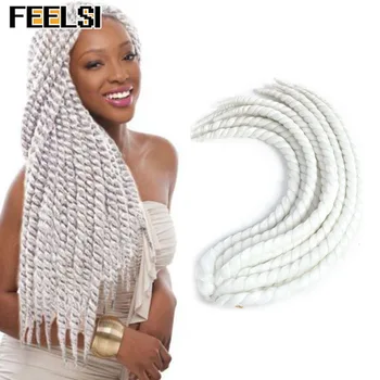 

FEELSI 12 Strands Mambo Twist NO CORNROWS CROCHET BRAIDS synthetic Hair high tempe‎ratur‎e fiber braid Crochet Hair extension