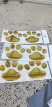 Etiqueta engomada del coche fresco diseño pata 3D perro Animal oso gato huellas de patas huella 3M pegatina pegatinas para coche de plata rojo oro rojo con oro rojo