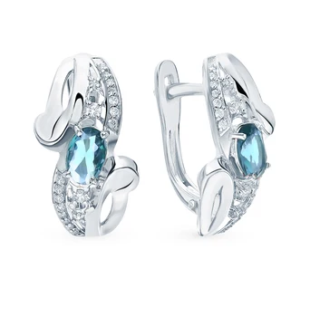 

Silver earrings with crystals and cubic zirconia sunlight sample 925