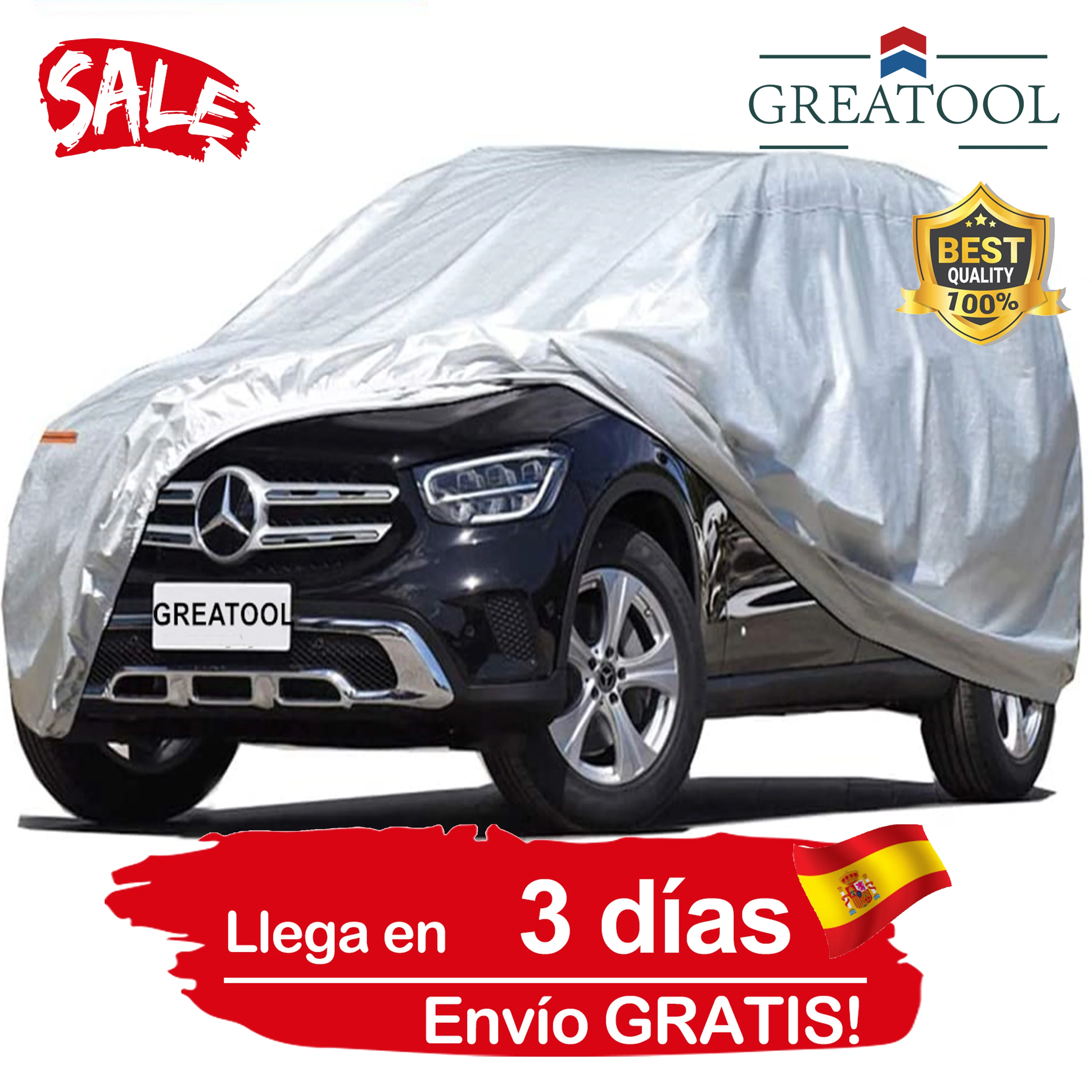 Funda para COCHE cubre protector 4 TALLAS (S-M-L-XL) LONA CUBIERTA  impermeable Vehiculos lluvia viento nieve invierno Gris regal - AliExpress