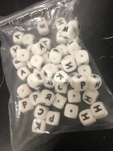 50 Uds. De cuentas de silicona, 12mm, Letra de alfabeto ruso, cuentas para dentición de bebé masticable, mordedores de silicona, Juguetes DIY, cadena de chupete libre de BPA