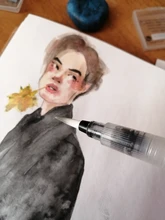 Pincel de acuarela portátil, herramienta de pintura de caligrafía, bolígrafo de tinta rellenable, pincel de arte, marcadores de arte