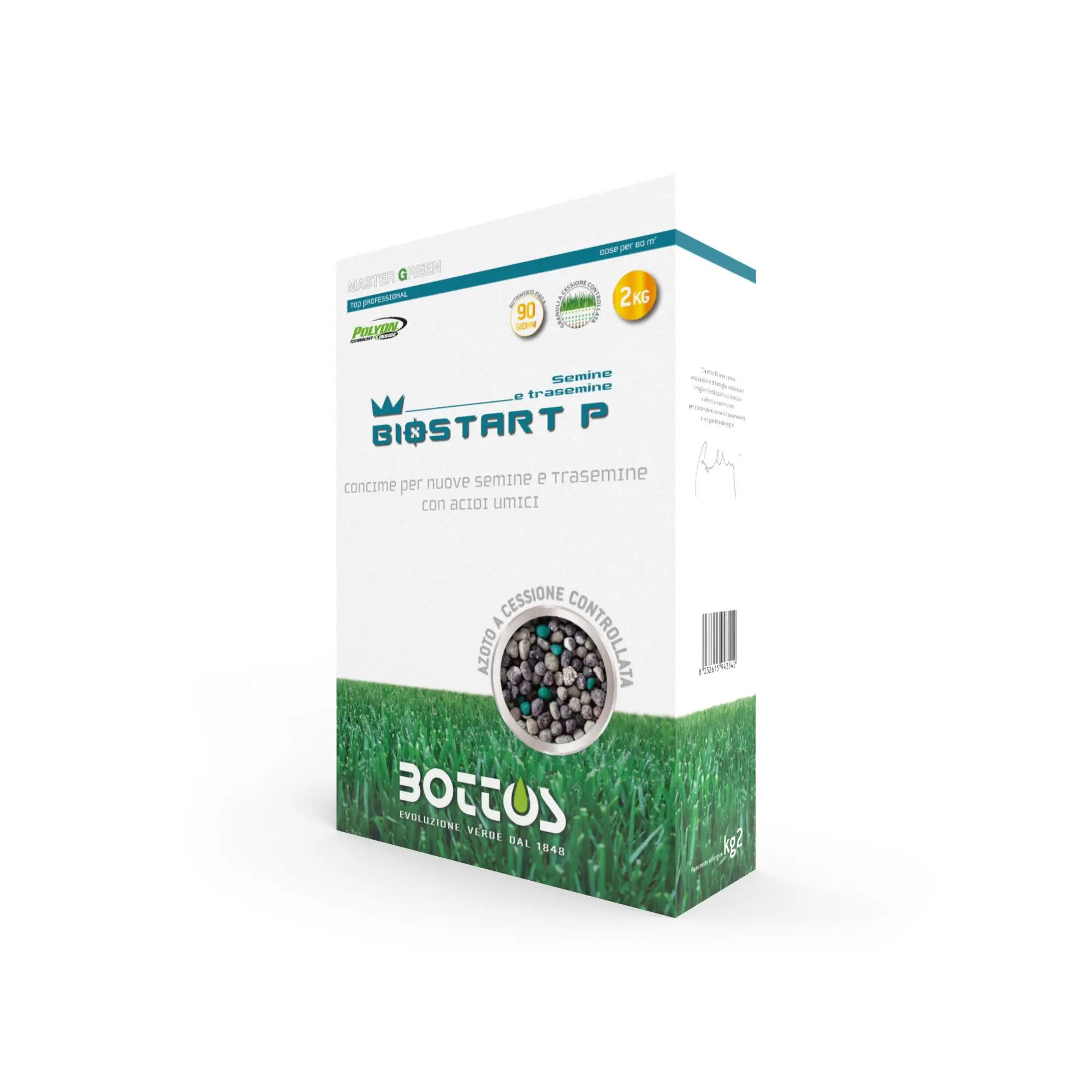 Organic fertilizer for lawn Bottos Start 12-20-15- 2 Kg ideal 80sqm-specific turfs | Дом и сад