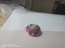 Cuentas de cristal de Murano luminosas para fabricación de joyas, abalorio de Color plateado, rosa, Original, para pulsera