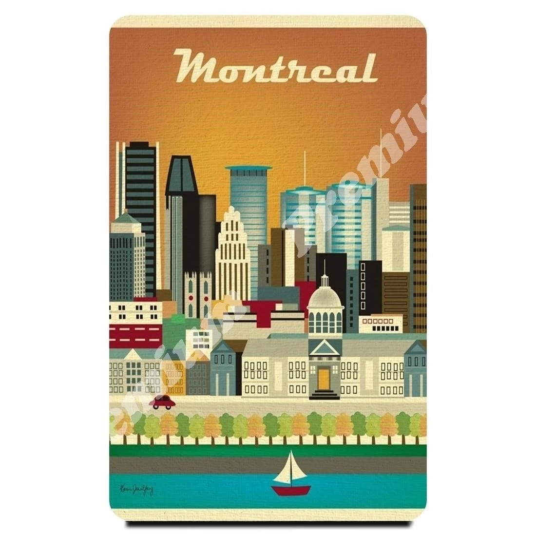 Montreal souvenir magnet vintage tourist poster | Дом и сад