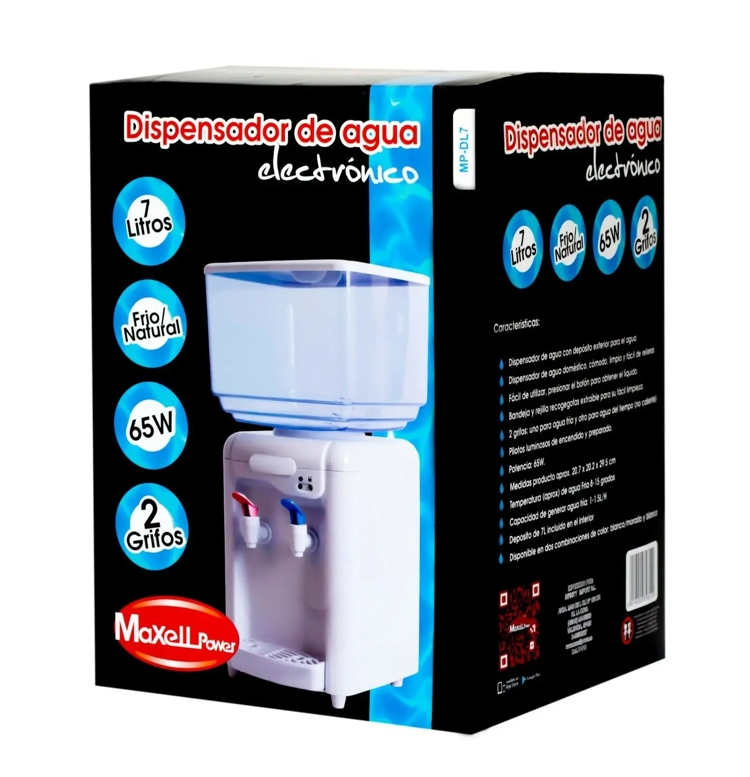 7 litre liquid water dispenser with 2 taps cold and weather tap 7L