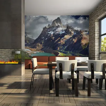 

Wall mural-Mountain landscape with lake - 300x231 cm
