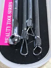 Agujas de acero inoxidable para eliminación de acné, herramientas para quitar espinillas y espinillas, cuidado de la piel Facial, limpiador de poros faciales, 4 Uds.