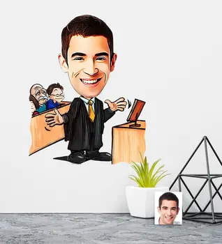 

Personalized Mr Attorney Caricature Of Wall Sticker (50x70cm) 3