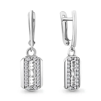 

Aquamarine earrings with cubic zirconia, 925 sterling silver