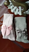 Medias de algodón para niña, princesa Bowknet, pantimedias de una pieza para niña, pantalones de bebé de primavera y otoño, medias de encaje