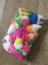 10 unids/lote suave de lana falsa gatito gato juguete del ratón colorido divertido juguetes para gatos gatito juguete interactivo para gatos ratón