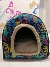 Cama para mascota cálida desmontable para invierno, caseta para dormir de perro, nido de gato suave para gatito y cachorro, cueva cómoda, diseño de lazo, lavado a mano