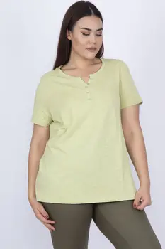 

Sans Textile Women 'S Green Kiss Collar Cotton Fabric Blouse 65 N15576