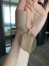 Collar largo con colgante de hojas naturales para mujer, cadena de serpiente, color rosa, negro, dorado y gris, regalo de joyería