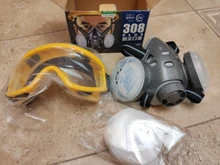 Mascarilla de seguridad para carpintero, protector para pulidora, a prueba de polvo y con 10 filtros nuevo, máscara respiratoria antipolvo con filtro dual