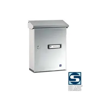 

SILMEC mailbox Serenissima 10-517 with roof galvanized iron gray dark