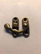 KAK-cerrojo de candado de hierro y bronce antiguo, 12 uds., 34x28mm, cerradura de gancho para Mini joyería, caja de madera con tornillos, Hardware para muebles