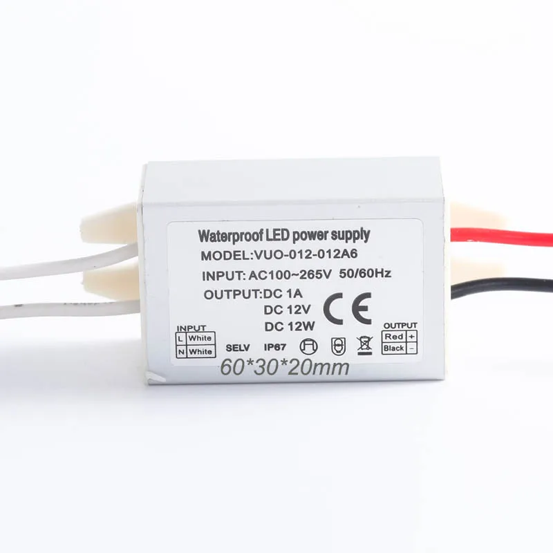 야외 스트립 조명 변압기 스위칭 전원 공급 장치, 슬림 미니 LED 드라이버 어댑터, AC100-240V to DC 12V IP67, 12W, 20W, 30W