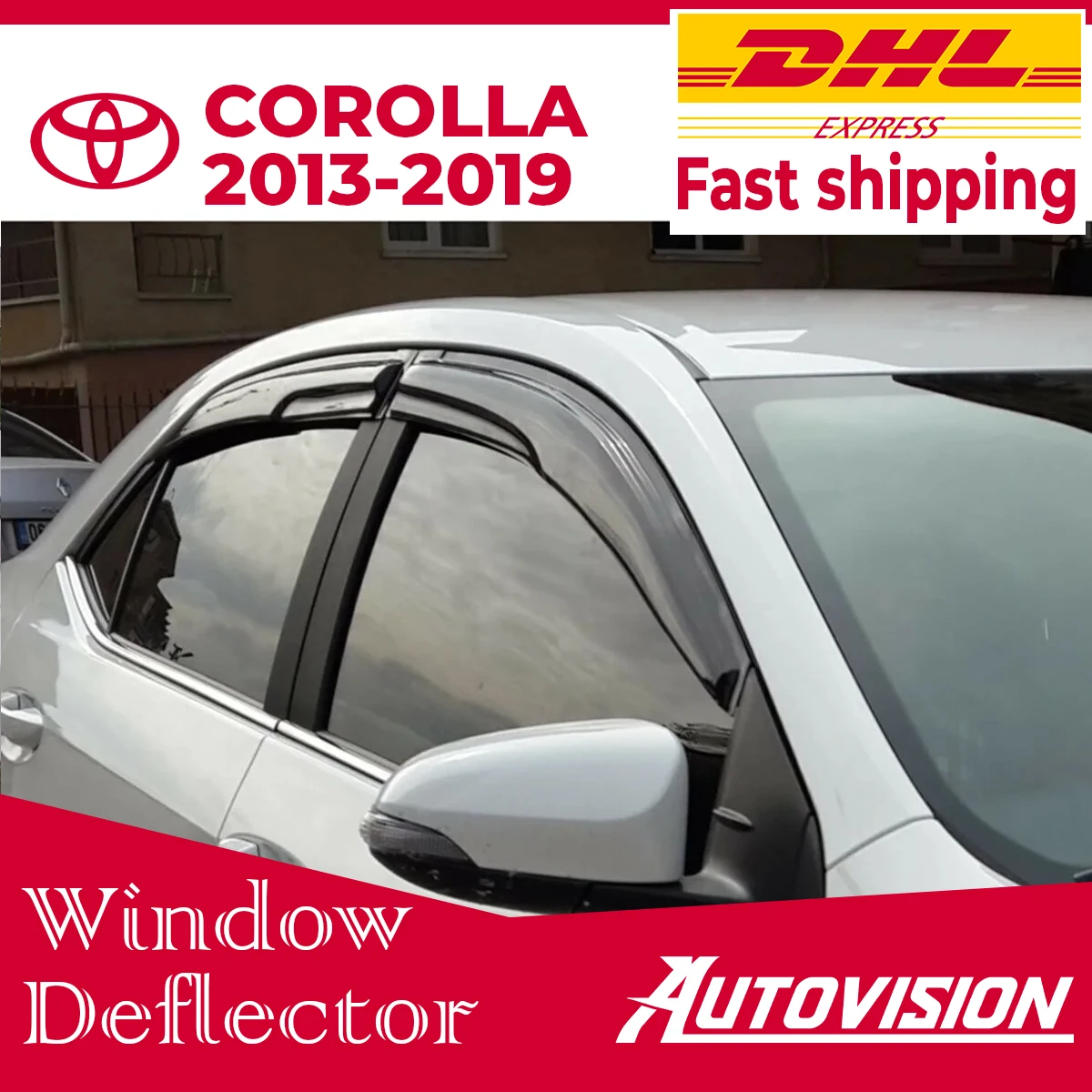 CarWindowAccessoriesforToyotaCorolla20132014201520162017WindowDeflectorRainGuard