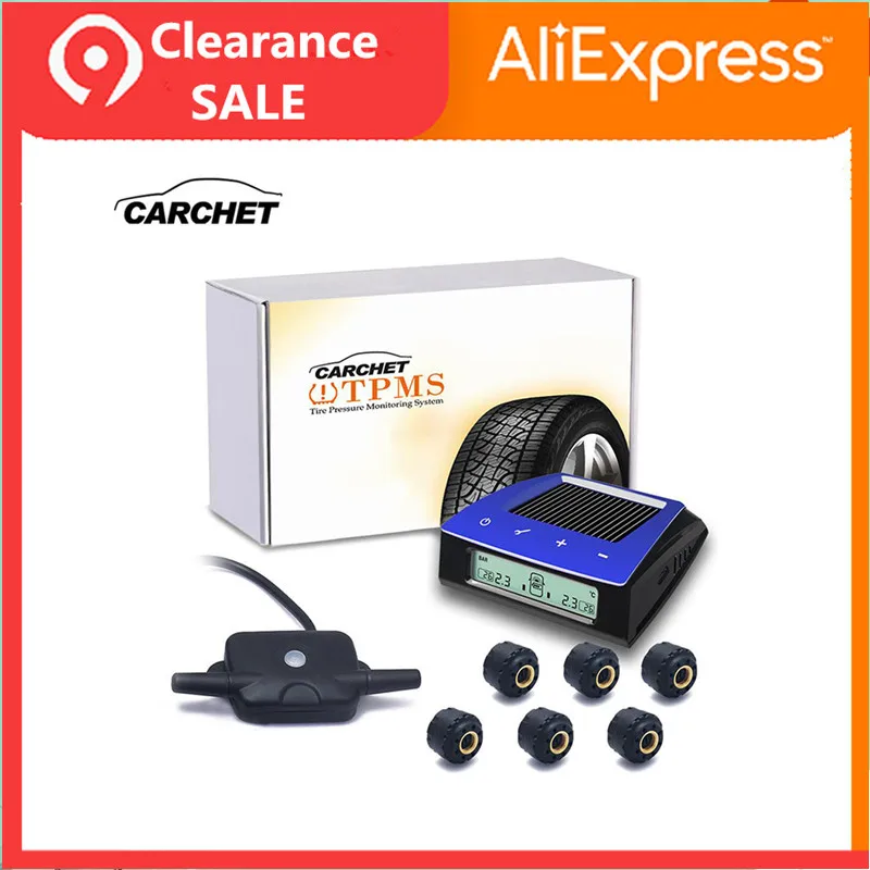 CARCHET Беспроводная RV солнечная система контроля давления в шинах TPMS + 6 внешних