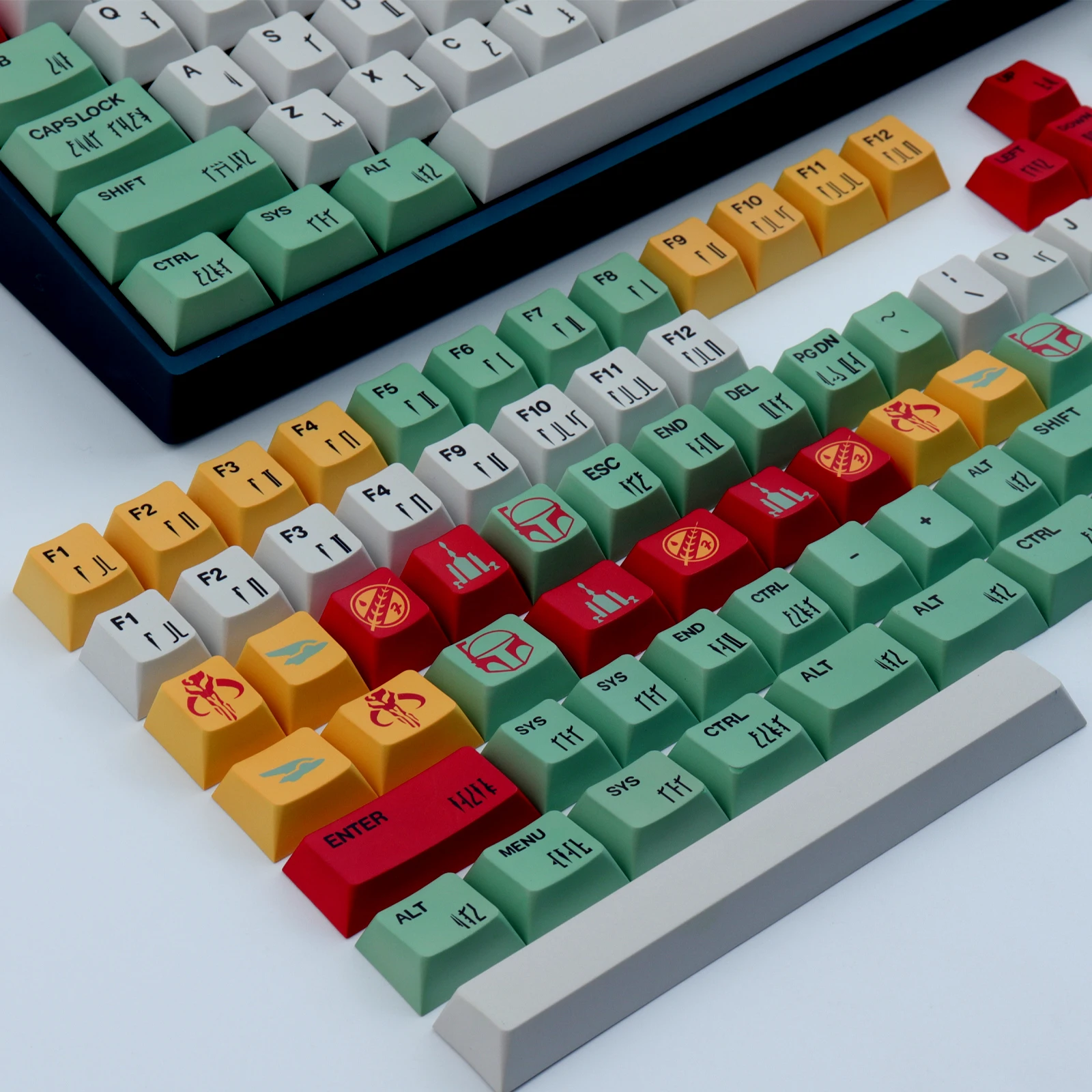 Keycaps Pbt Personalizados para Teclado Mecânico Gmk Boba Fett Perfil Cereja Dye-sub Star Wars 167 Chaves - Imagem 4