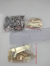 Colgador de marcos de diente de sierra para pared de fotos, dorado, plateado y negro, cuadro con imagen de espejo, ganchos de dientes de sierra con tornillos, 25 uds.