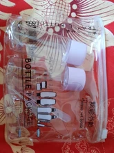 Mini botes de plástico para cosméticos, mini botellas de plástico para uso de crema cosmética para rostro, juego de 7 unidades, envases vacíos de plástico transparentes, kit de viaje