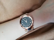 Relojes de pulsera de lujo para mujer, con cielo estrellado, hebilla magnética, de cuarzo, Superficie geométrica, pulsera luminosa