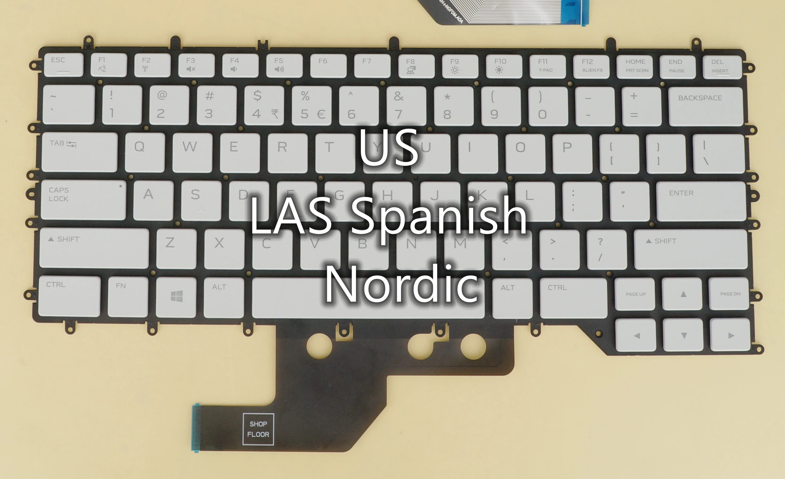 Espanhol Nórdico kr ca Teclado para Dell Alienware M15 r2 r3 094dny 08tkvp 00t44r 0wr0p 0tp9pv por Chave Rgb Retroiluminado Branco us la