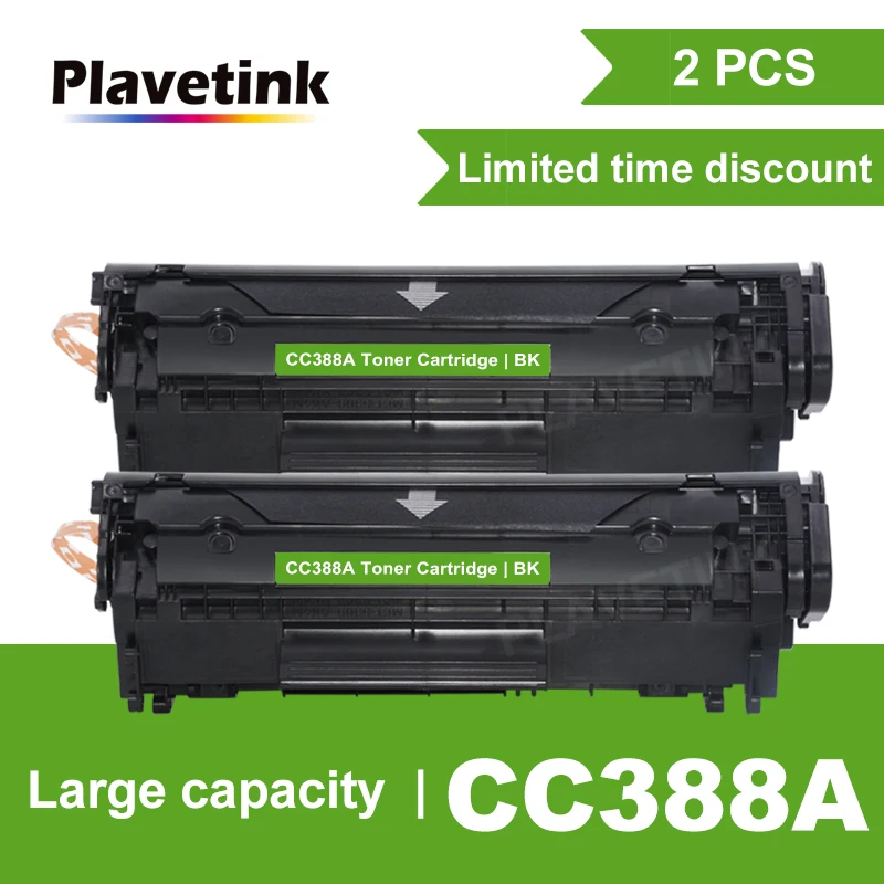 Plavetink 2 шт. для HP 388A 88A картридж с тонером принтеров LaserJet P1007 1008 1106 1108 M1213 M1216 M1218 M1136