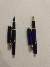 Baoer 388 de alta calidad regalo de negocios metal negro dorado estudiante pluma estilográfica, papelería de oficina material escolar