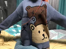 ZAZOMDE-suéter de oso de dibujos animados para hombre, ropa de invierno, Jersey de punto de manga larga a la moda, abrigo de algodón de gran tamaño, nuevo de 2020