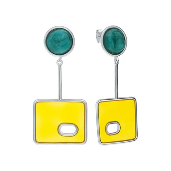

Silver earrings with enamel sunlight sample 925