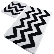 Коврики для ванной, Нескользящие, Противоскользящие коврики, Нескользящие, противоскользящие, зигзаг, 2'Li, набор, 60X100 Cm-50 X 60 см