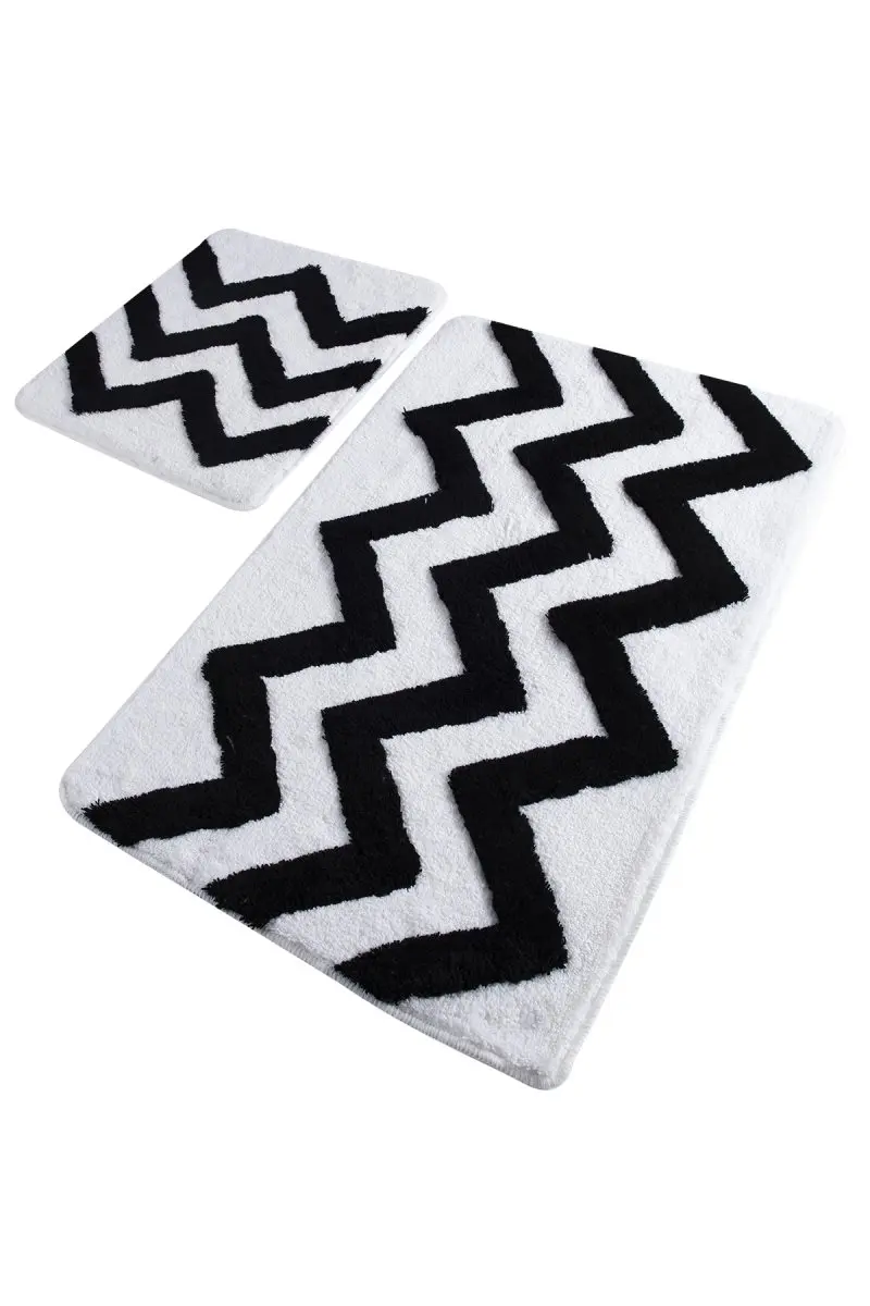 

Bath Mat | Bathroom Mats | Shower Mat | Bath Mat Non Slip & Anti Mould Mats | Zigzag 2 pcs 60x100 cm-50x60 cm