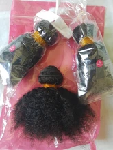 Extensión de pelo rizado Afro, 1-2-3-4, oferta de extensiones de cabello humano Remy, Color Natural, 100%, 8-20 pulgadas