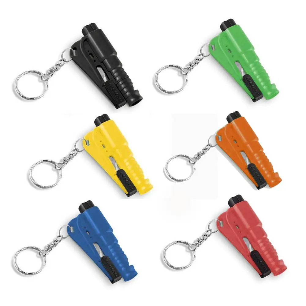Mini herramienta martillo de emergencia para coche rompe cristales, lunas y corta cinturón de seguridad