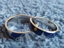 Thaya-Anillo de plata de primera ley con forma de luna para mujer, sortija de compromiso, plata esterlina 925, esmalte, forma de estrella del cielo, Van Gogh