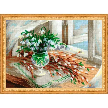 

1641 set for embroidery Riolis 'verba and подснежники' 21*27*0.9 cm